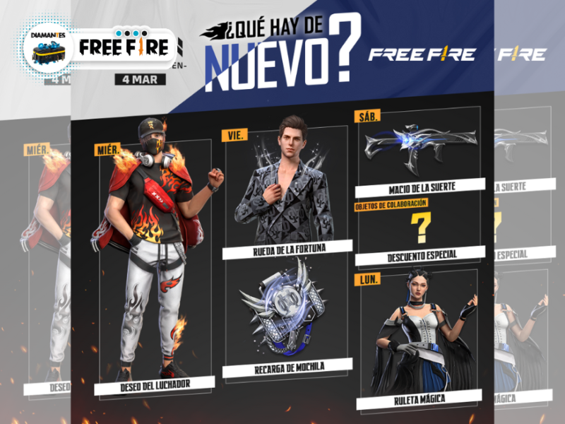 FREE FIRE Agenda semanal de Free Fire del 22 al 27 de febrero con