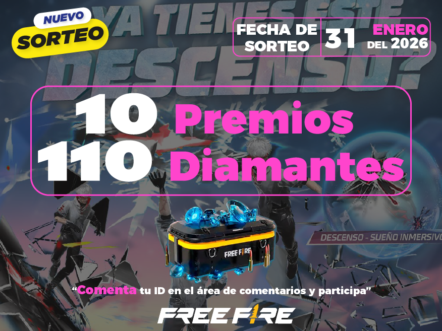 Sorteo 110 Diamantes para 10 ganadores – 31 Enero 2026 ¡Participa ahora...!